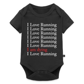 I Love Running - Baby Premium short-sleeve bodysuit - black - Front