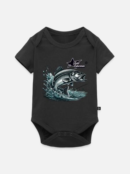 Trout Fisherman - Baby Premium Kurzarmbody - Schwarz