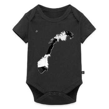 La carte de la Norvège encadre le vrai football - Body à manches courtes Premium Bébé - noir - Devant