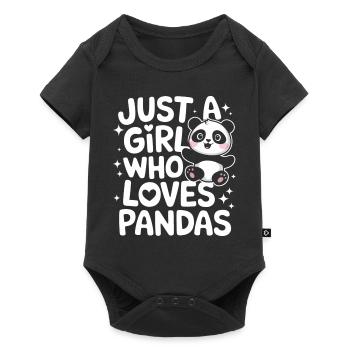 Pandabär Panda Tier Pandas - Baby Premium Kurzarmbody - Schwarz - Vorne