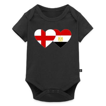 England Egypt Flag Hands Heart Shape - Baby Premium short-sleeve bodysuit - black - Front