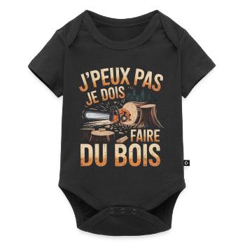 Ich kann nicht, ich muss Holz machen - Baby Premium Kurzarmbody - Schwarz - Vorne