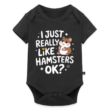 Hamster - Baby Premium Kurzarmbody - Schwarz - Vorne