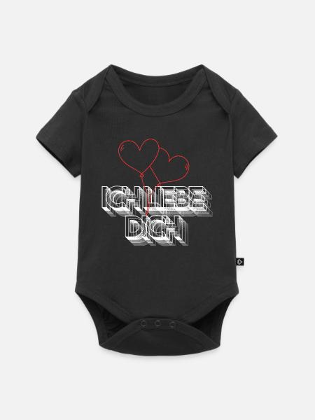 Ich liebe Dich - Baby Premium Kurzarmbody - Schwarz