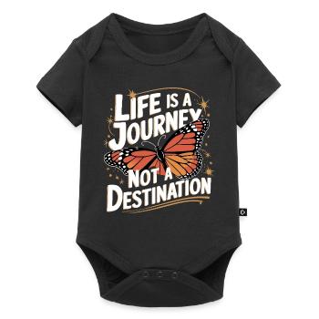 Schmetterling Monarchfalter Bunt Schmetterlinge - Baby Premium Kurzarmbody - Schwarz - Vorne