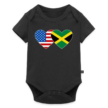 États-Unis Jamaïque drapeau mains forme coeur - Body à manches courtes Premium Bébé - noir - Devant