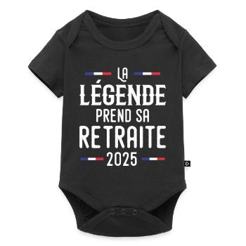 La Légende Prend Sa Retraite 2025 Cadeau - Body à manches courtes Premium Bébé - noir - Devant