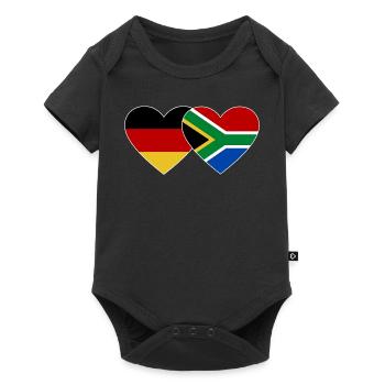 Allemagne Afrique du Sud Drapeau Mains Coeur Forme - Body à manches courtes Premium Bébé - noir - Devant