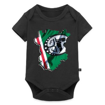 (RU) Chechnya: Flag on its own map - Baby Premium short-sleeve bodysuit - black - Front