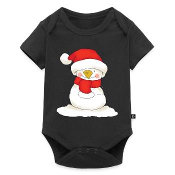 Christmas Snowman - Body à manches courtes Premium Bébé - noir - Devant