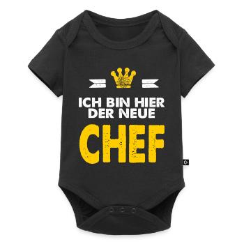 CD - Ich bin hier der neue Chef - - RAHMENLOS - Baby Premium Kurzarmbody - Schwarz - Vorne