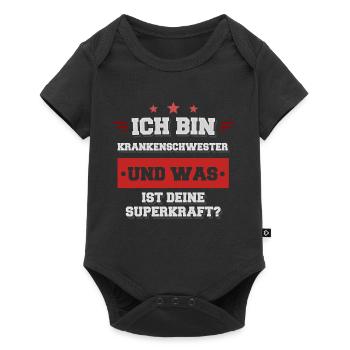 Ich bin Krankenschwester was ist deine Superkraft? - Baby Premium Kurzarmbody - Schwarz - Vorne