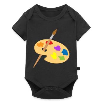 maler painter pinsel paint farbe artist color colo - Baby Premium Kurzarmbody - Schwarz - Vorne