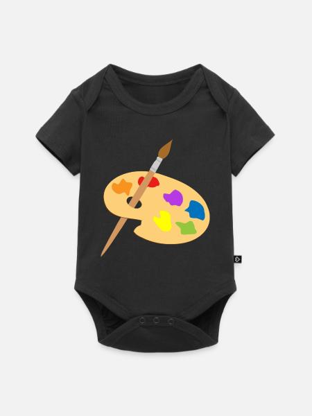 maler painter pinsel paint farbe artist color colo - Baby Premium Kurzarmbody - Schwarz