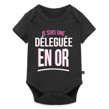 je suis une Déleguée en or cadeau idée humour - Body à manches courtes Premium Bébé - noir - Devant