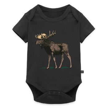 Moose Norway Finland Sweden Scandinavia - Baby Premium short-sleeve bodysuit - black - Front