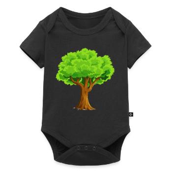 baum tree baumstamm wald forest woods33 - Baby Premium Kurzarmbody - Schwarz - Vorne