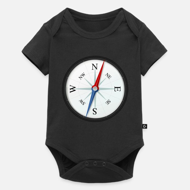 Kompass - Baby Premium Kurzarmbody - Schwarz