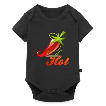 Chili Peperoni Hot Scharf Koch - Baby Premium Kurzarmbody - Schwarz - Vorne