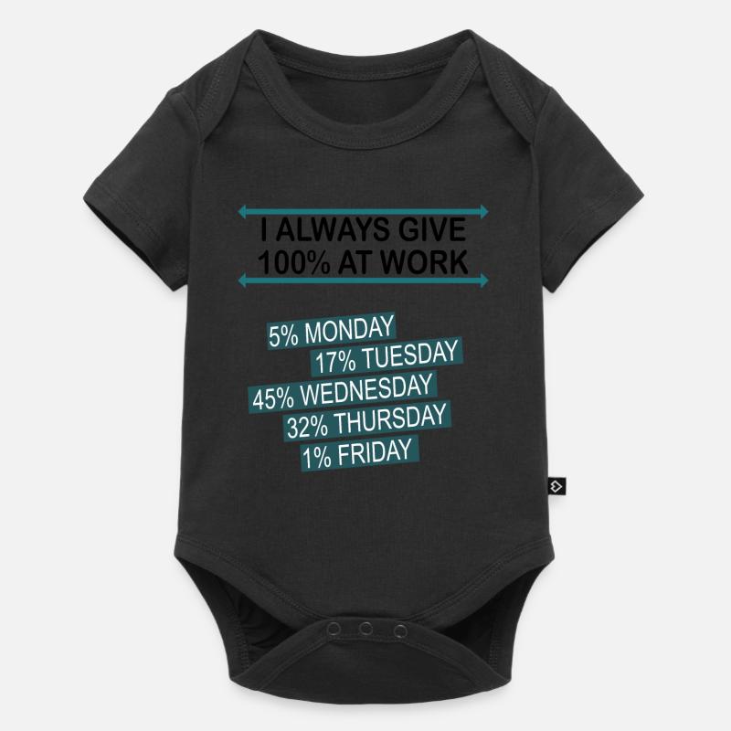 100 pour cent de travail Tasse Bureau humour noir - Body à manches courtes Premium Bébé - noir