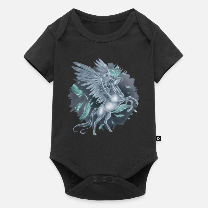 Pegasus with "Stain" background - Baby Premium short-sleeve bodysuit - black