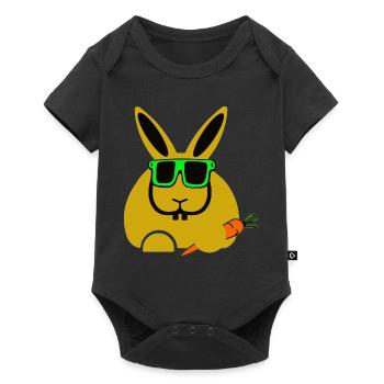 rabbit - Baby Premium Kurzarmbody - Schwarz - Vorne