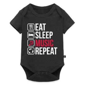 Eat Sleep Music Repeat - Baby Premium short-sleeve bodysuit - black - Front