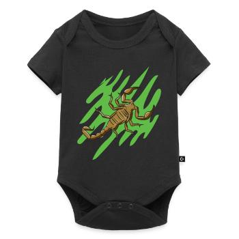 Signe du zodiaque Scorpion avec des ciseaux et piqûre de poison - Body à manches courtes Premium Bébé - noir - Devant
