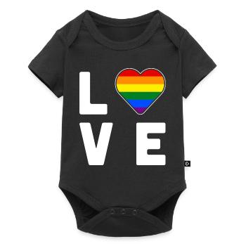 LGBT Pride Couleur arc-en-ciel Amour Coeur Gay Pride - Body à manches courtes Premium Bébé - noir - Devant
