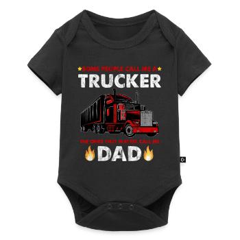 Truck Driver Father Trucker Truck Dad Gift - Baby Premium short-sleeve bodysuit - black - Front
