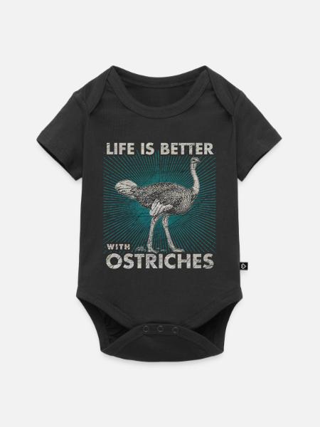 Strauß - Baby Premium Kurzarmbody - Schwarz