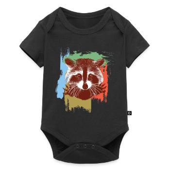 Racoon - Baby Premium short-sleeve bodysuit - black - Front