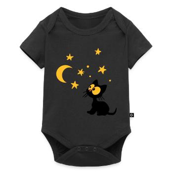 Chaton aux étoiles - Body à manches courtes Premium Bébé - noir - Devant