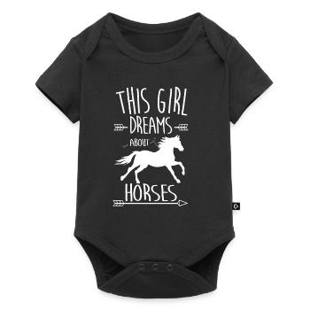 Cheval Poney Norvégien Haflinger Icelandic Horse Gift - Body à manches courtes Premium Bébé - noir - Devant