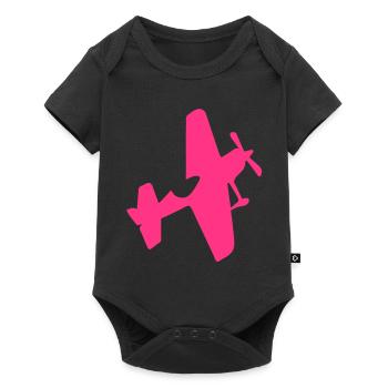 aerial aerobatics airplane aircraft flugzeu - Baby Premium short-sleeve bodysuit - black - Front