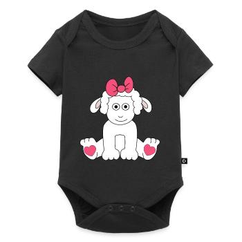 Sheep Drawing Hearts Easter Children Baby Lamb - Baby Premium short-sleeve bodysuit - black - Front