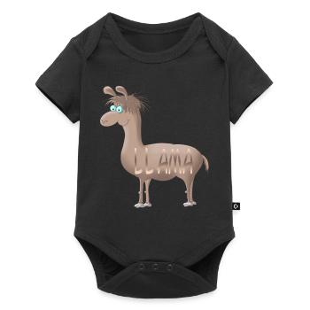 Llama - Baby Premium short-sleeve bodysuit - black - Front