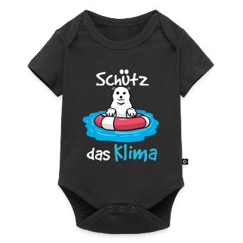 Protects the Climate Polar Bear Baby Comic Cartoon - Baby Premium short-sleeve bodysuit - black - Front
