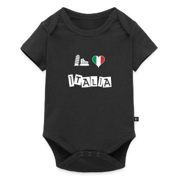 Io amo l'Italia Pisa Colosseo - Baby Premium short-sleeve bodysuit - black - Front
