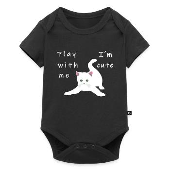 Cat playing cute kitten Kitty meow kitten - Baby Premium short-sleeve bodysuit - black - Front