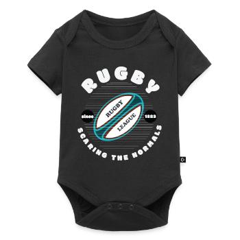 Rugby effrayant les normales - Body à manches courtes Premium Bébé - noir - Devant