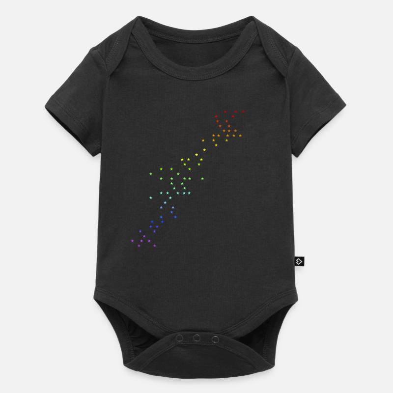 Sterne Regenbogen Sternengalaxie Geschenkidee - Baby Premium Kurzarmbody - Schwarz
