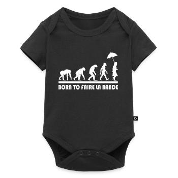 BORN TO FAIRE LA BANDE - Body à manches courtes Premium Bébé - noir - Devant