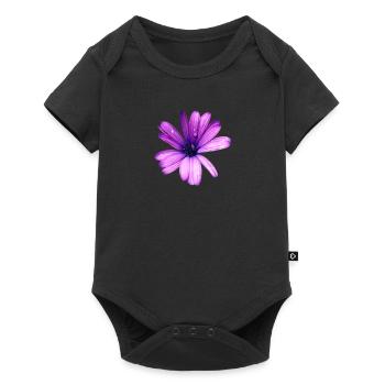 Purple Flower - Baby Premium short-sleeve bodysuit - black - Front