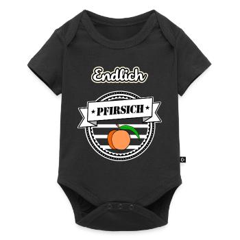 Endlich Pfirsich - 40 Vierzig sw - Baby Premium Kurzarmbody - Schwarz - Vorne