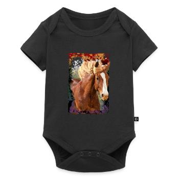 cheval - Body à manches courtes Premium Bébé - noir - Devant