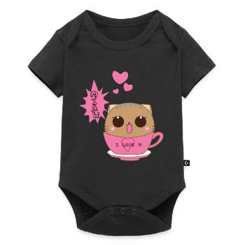 Cat Cute - Baby Premium short-sleeve bodysuit - black - Front