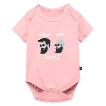 CORONA COVID PANDEMIC Bald Head Bald Barber - Baby Premium short-sleeve bodysuit - rose - Front