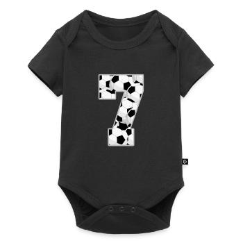 Anniversaire enfants football sept 7 année septième - Body à manches courtes Premium Bébé - noir - Devant