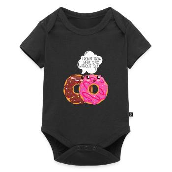 Donut Liebe Partner Beziehung Freund Witz Lustig - Baby Premium Kurzarmbody - Schwarz - Vorne